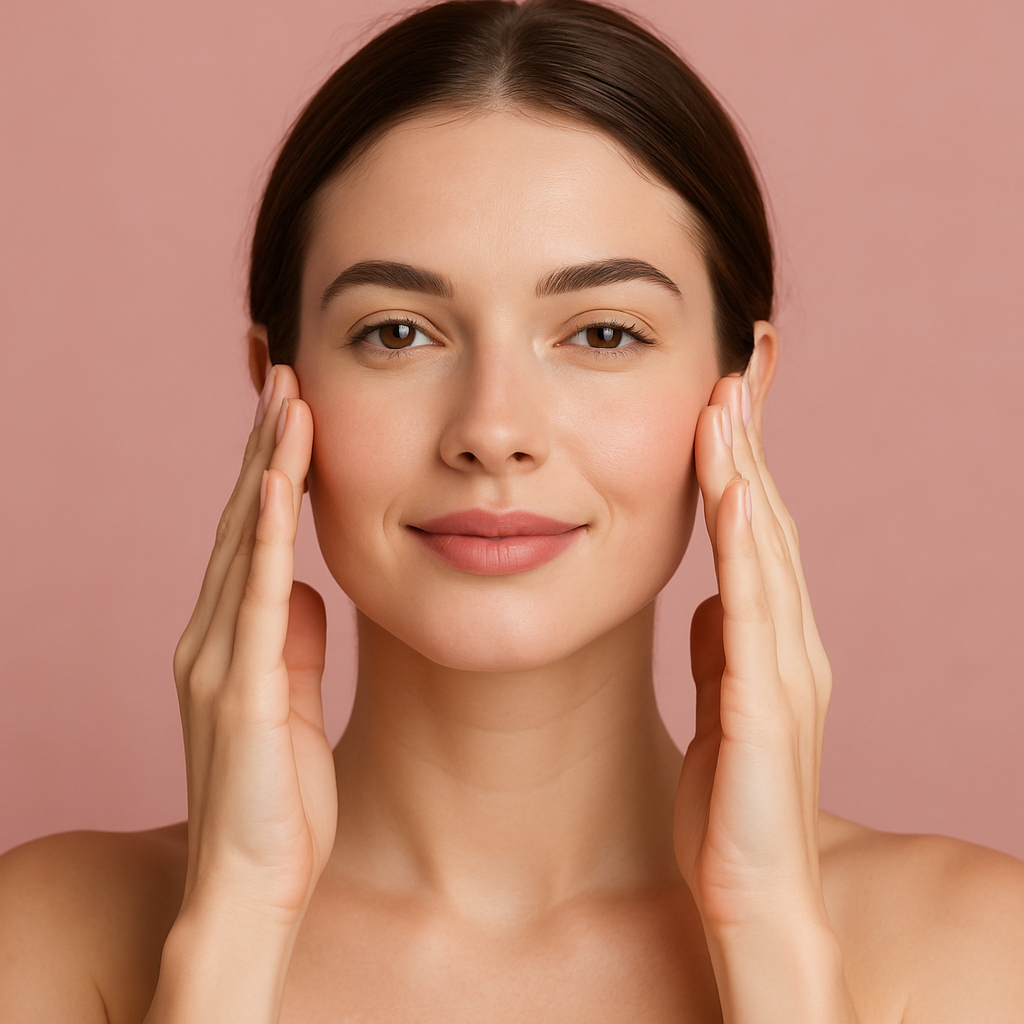 Calm woman enjoying a soothing facial massage session