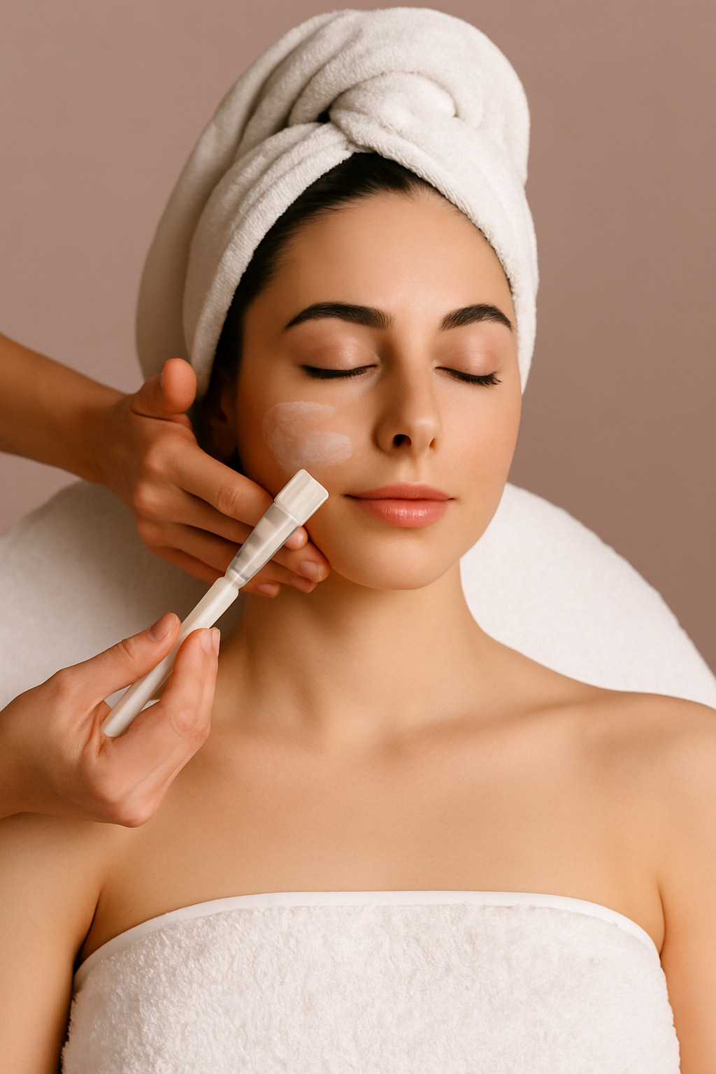 Close-up of a woman cleansing her face with a gentle skincare product